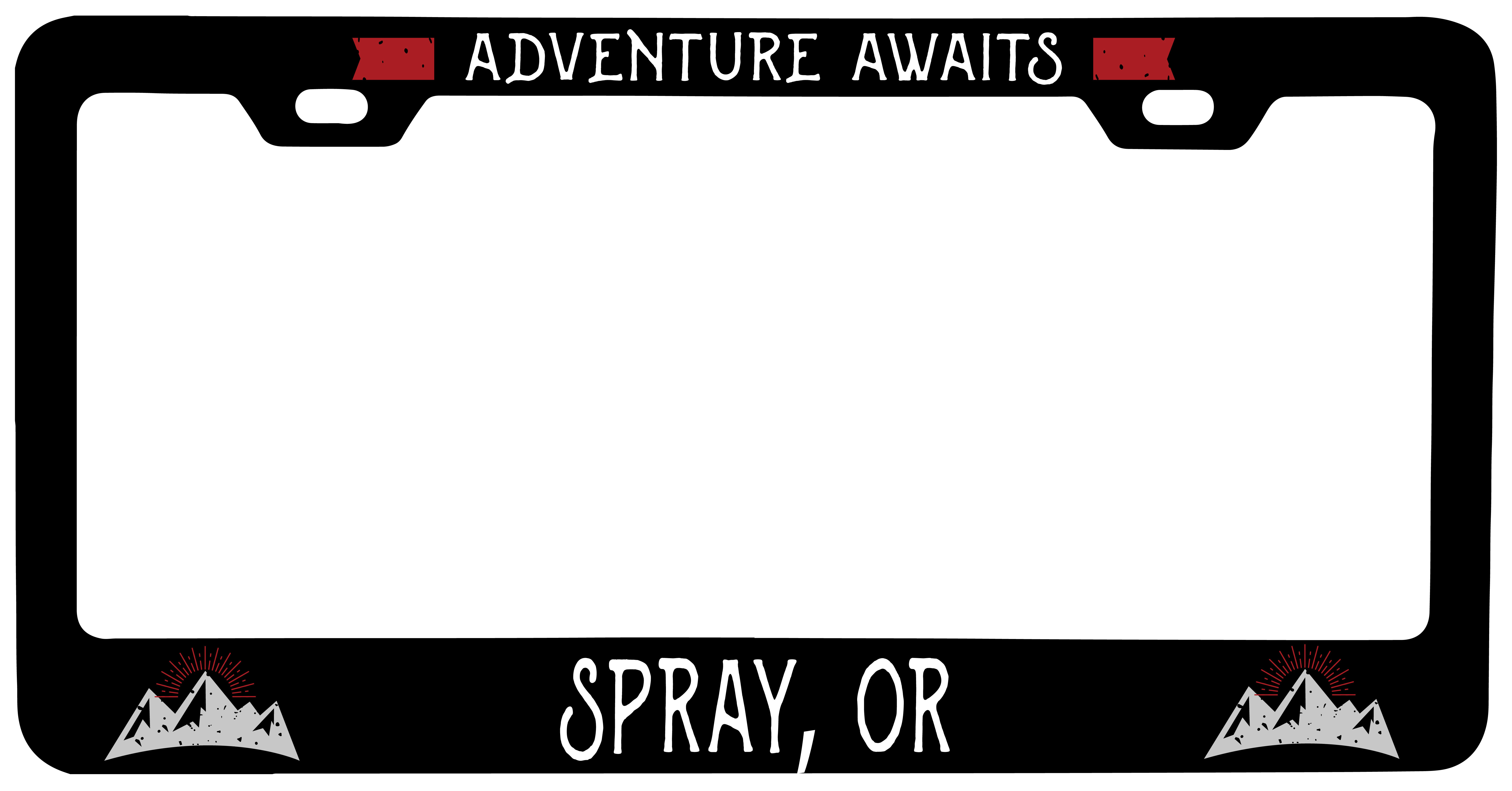 Spray Oregon Vanity Metal License Plate Frame 